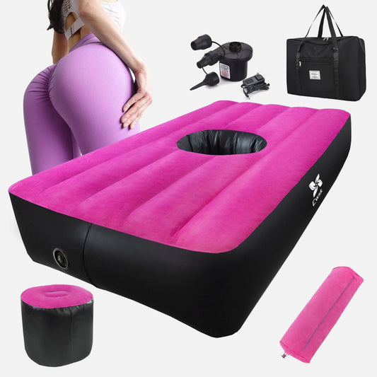 Created Beauty BBL Bed Mattress-Thickened Material Post Surgery Supplies Inflatable BBL Bed Chair with Hole After Surgery Recovery Flocked Top Brazilian Butt Lift Pillow with Air Pump for Sitting Sleeping