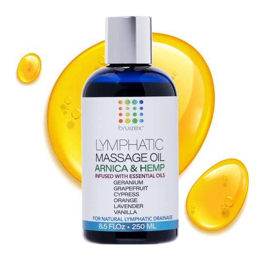 Lymphatic Drainage Massage Oil with Arnica & Natural Hemp Seed Oil, Post Surgery Recovery & Lipedema, Liposuction, 360 Lipo, BBL, Tummy Tuck, Fibrosis Treatment, Body Detox, 8.5 Oz