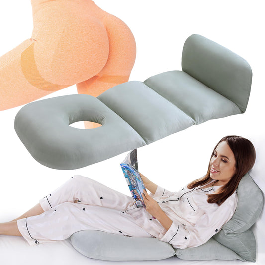 BBL Pillow After Surgery for Sleeping,Brazilian Created Beauty Butt Lift Pillow Post Surgery Recovery for Sleeping, Dark Grey BBL Chair with Hole for Sitting