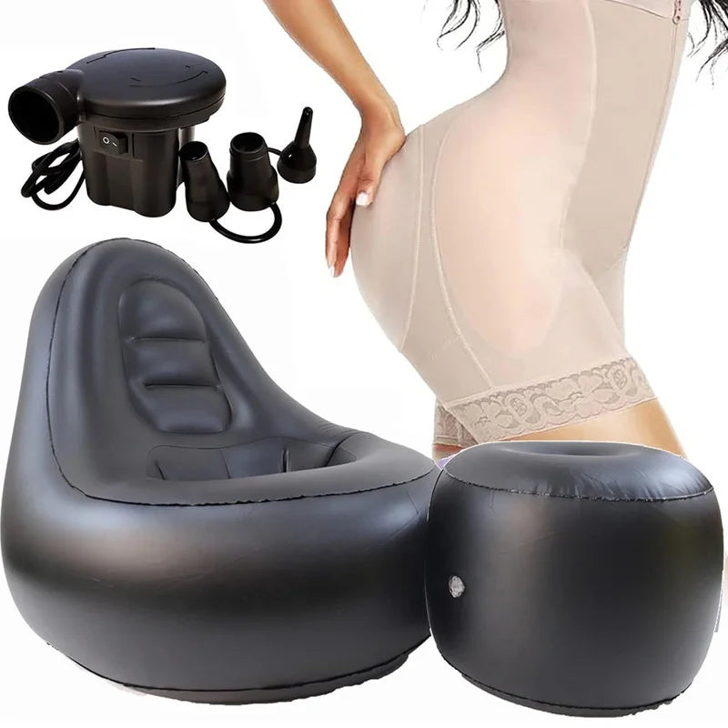 Created Beauty BBL Inflatable Chair Sofa with Hole After Surgery for Brazilian Butt Lift Recovery Seat - Comfortable BBL Post Surgery (with Pump extra)