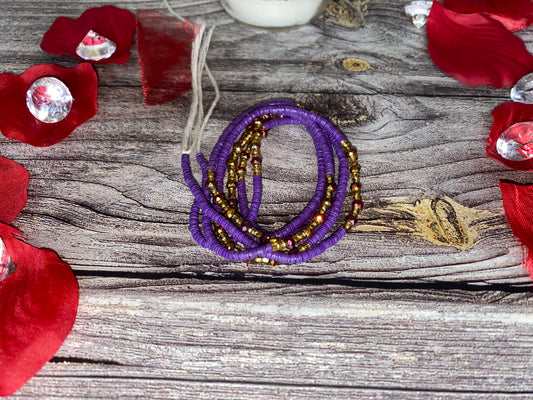 Uniquely Beautiful Purple and Gold Waistbeads (Handmade in Ghana)