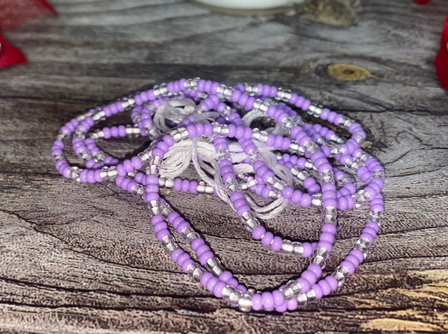 Light Purple and Clear Waistbeads 