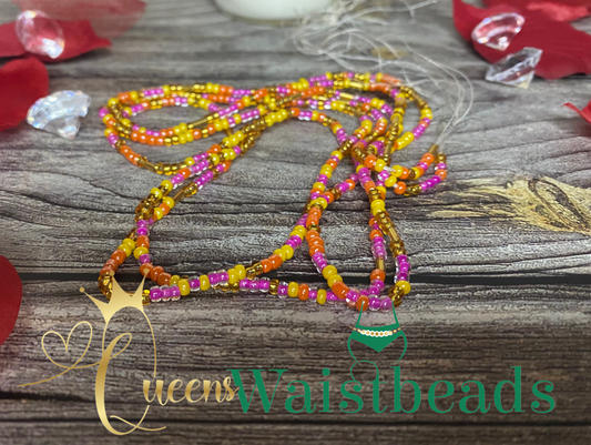 Just in Time for Summer Yellow, Pink, Orange, and Gold Waistbeads 