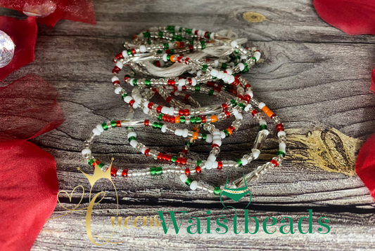 Red, White and Green Waistbeads