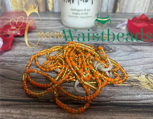 Gold and Orange Waistbeads- Queen's Waistbead Collection 