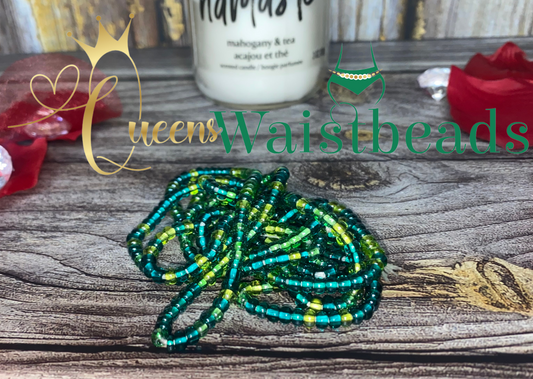 Light Green and Light Blue Waistbeads - Queen's Waistbead Collection