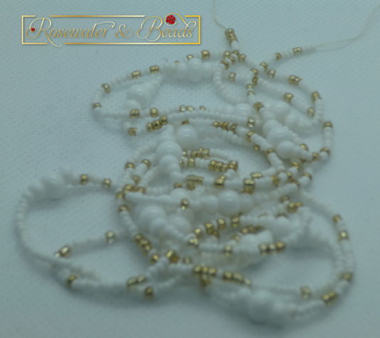 White & Gold Fashion Waistbeads